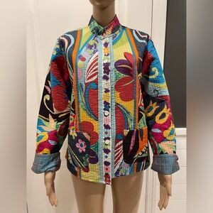 ANU ART TO WEAR QUILTED VIBRANT JACKET size M